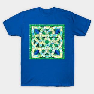 Green Celtic Knot Stone Mosaic T-Shirt